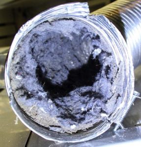 Dryer vent clogged with lint